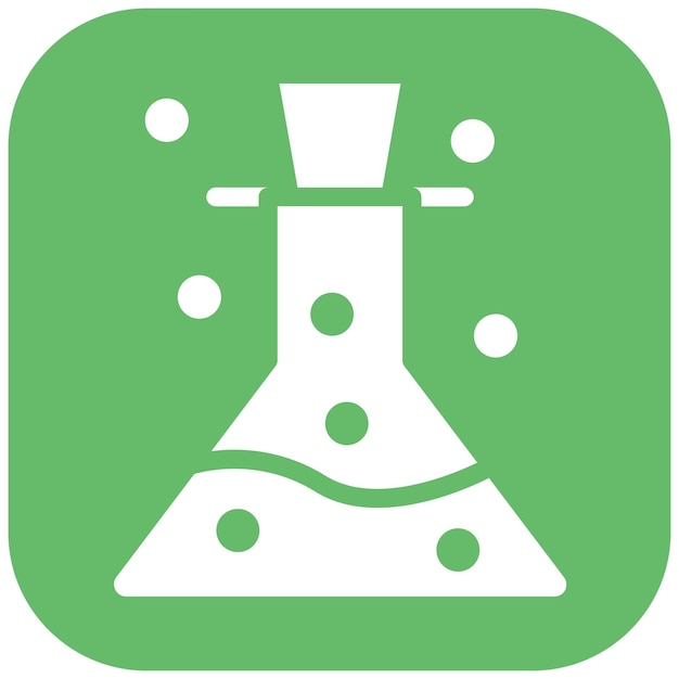 Ilustración del icono vectorial de Erlenmeyer del conjunto de iconos de Lab