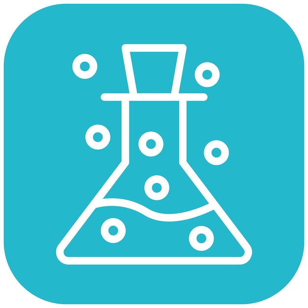 Ilustración del icono vectorial de Erlenmeyer del conjunto de iconos de Lab
