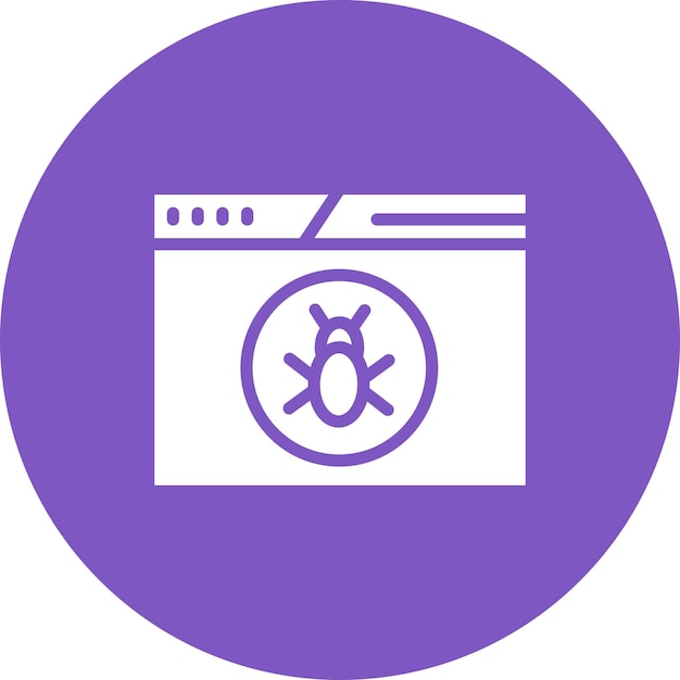 Ilustración del icono vectorial de errores del sitio web del conjunto de iconos de Seguridad Cibernética