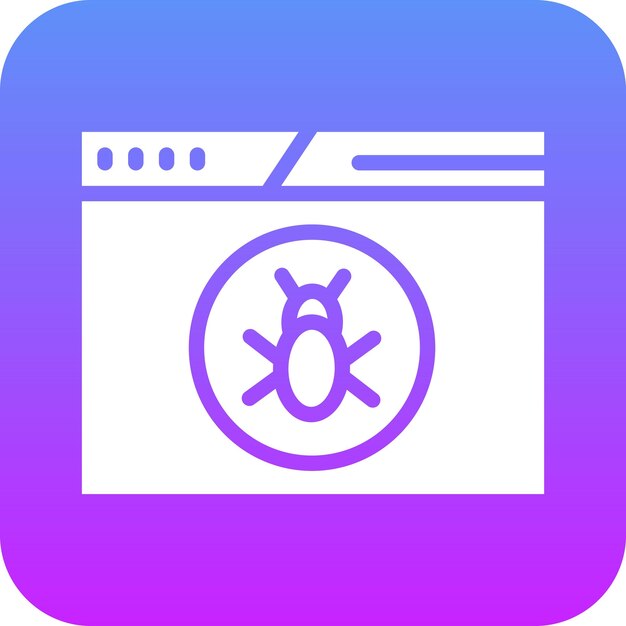 Ilustración del icono vectorial de errores del sitio web del conjunto de iconos de Seguridad Cibernética