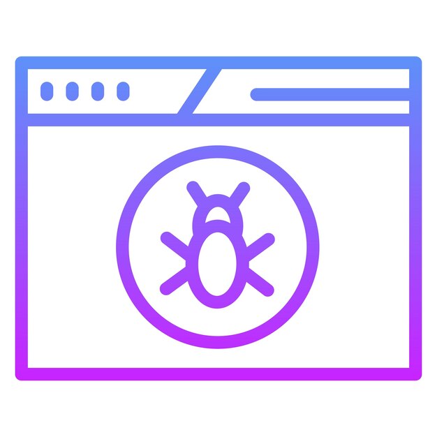Ilustración del icono vectorial de errores del sitio web del conjunto de iconos de Seguridad Cibernética