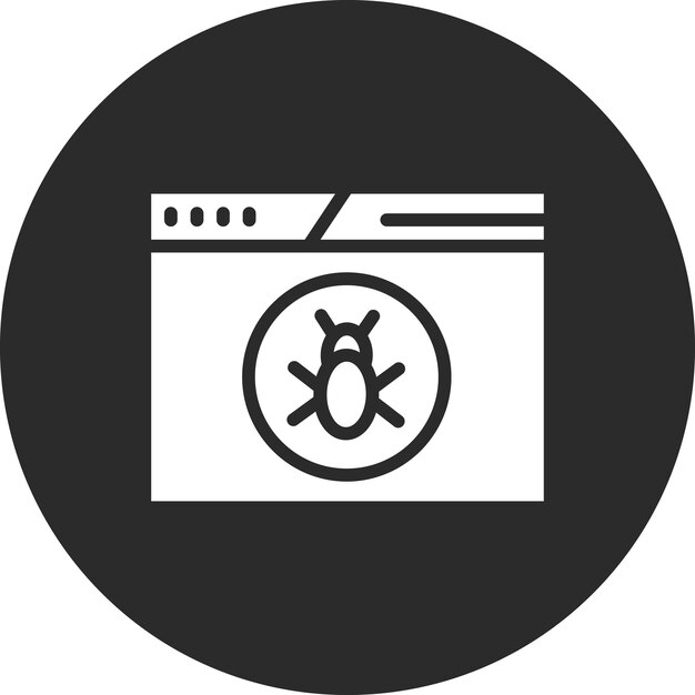 Ilustración del icono vectorial de errores del sitio web del conjunto de iconos de Seguridad Cibernética