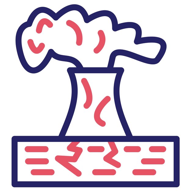 Ilustración del icono vectorial de la erupción del conjunto de iconos de desastres naturales