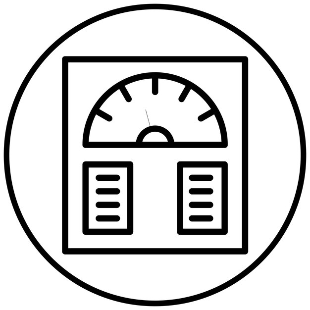 Ilustración del icono vectorial de la escala corporal del conjunto de iconos de Pilates