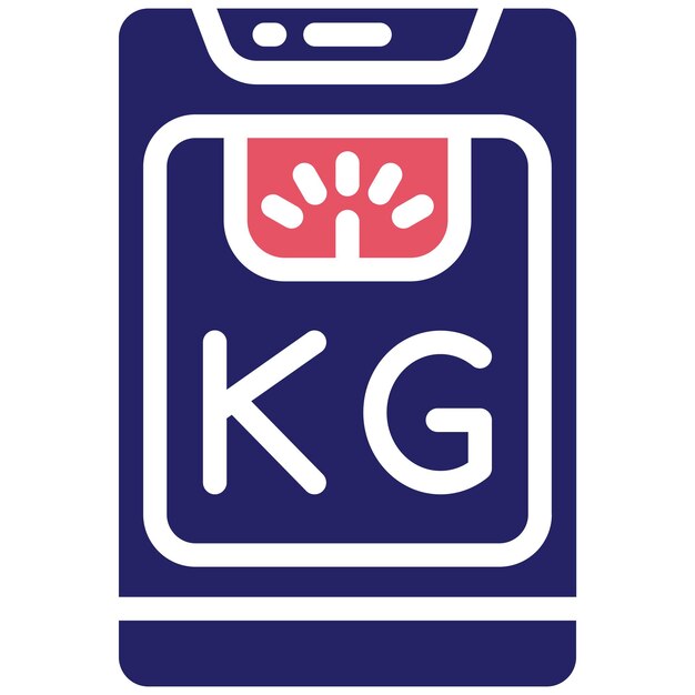 Ilustración del icono vectorial de la escala de peso del conjunto de iconos de la aplicación de entrenamiento