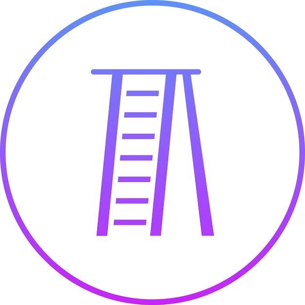 Ilustración del icono vectorial de escalera del conjunto de iconos de herramientas de construcción