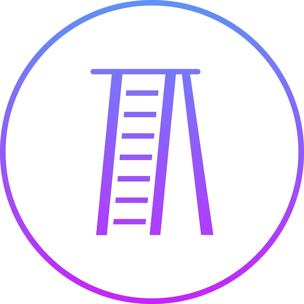 Ilustración del icono vectorial de escalera del conjunto de iconos de herramientas de construcción