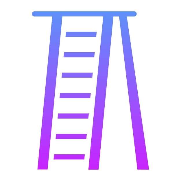 Ilustración del icono vectorial de escalera del conjunto de iconos de herramientas de construcción