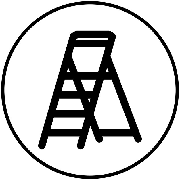 Ilustración del icono vectorial de la escalera del conjunto de iconos de logros