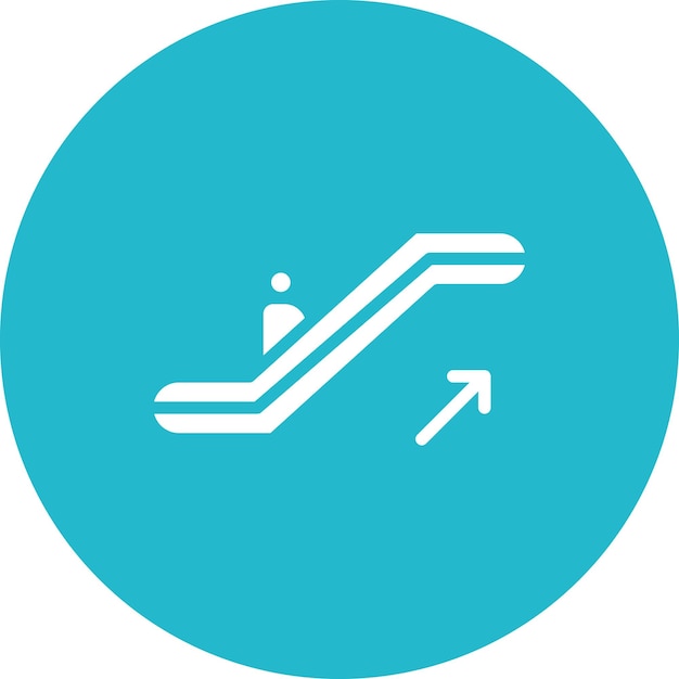Ilustración del icono vectorial de la escalera mecánica del conjunto de iconos del centro comercial