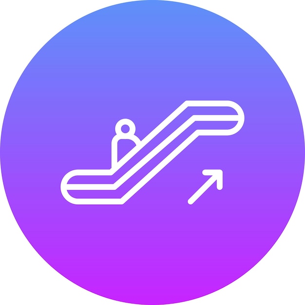 Ilustración del icono vectorial de la escalera mecánica del conjunto de iconos del centro comercial