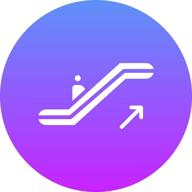 Ilustración del icono vectorial de la escalera mecánica del conjunto de iconos del centro comercial