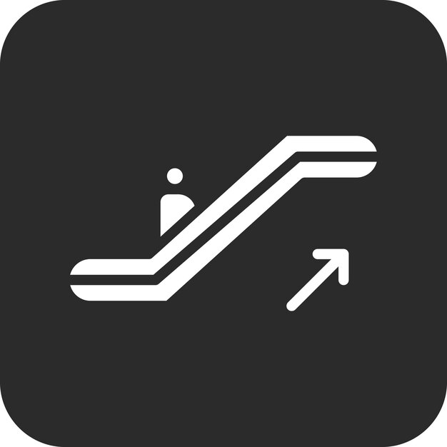 Ilustración del icono vectorial de la escalera mecánica del conjunto de iconos del centro comercial