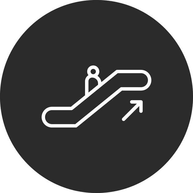 Ilustración del icono vectorial de la escalera mecánica del conjunto de iconos de Inmigración