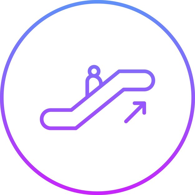 Ilustración del icono vectorial de la escalera mecánica del conjunto de iconos de Inmigración