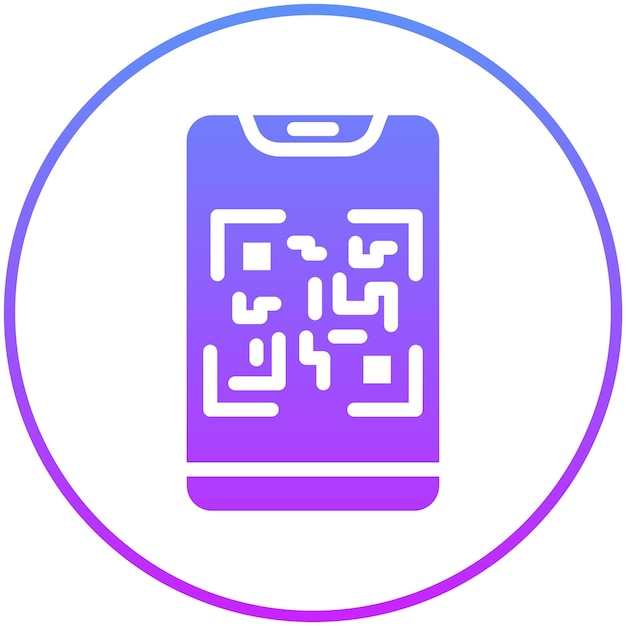 Vector ilustración del icono vectorial de escaneo de código qr del conjunto de iconos de compras y comercio electrónico
