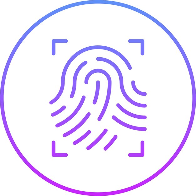 Ilustración del icono vectorial de escaneo de huellas dactilares del conjunto de iconos de Smart Home