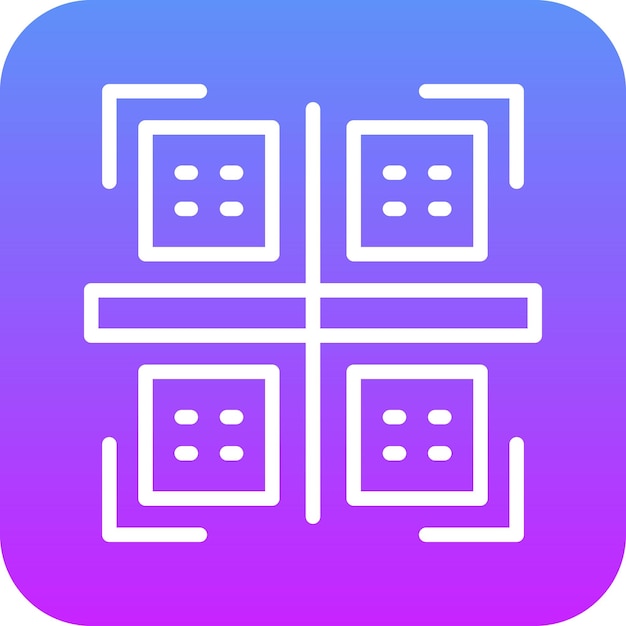 Ilustración del icono vectorial del escáner de códigos de barras del conjunto de iconos del centro comercial