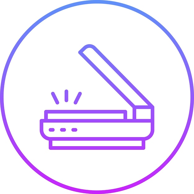 Ilustración del icono vectorial del escáner del conjunto de iconos de computadora y hardware