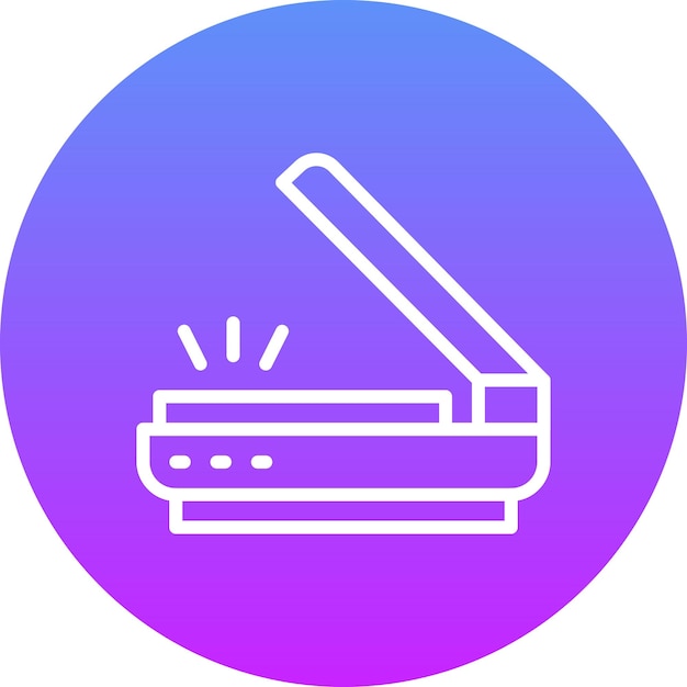 Ilustración del icono vectorial del escáner del conjunto de iconos de computadora y hardware
