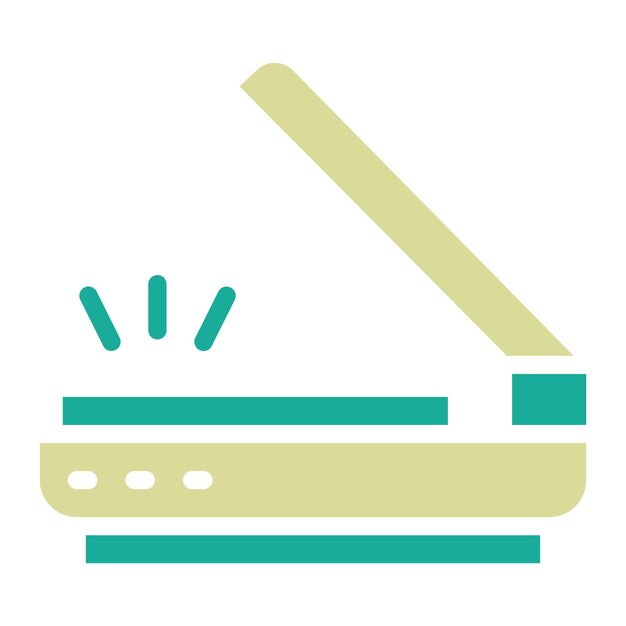 Ilustración del icono vectorial del escáner del conjunto de iconos de computadora y hardware