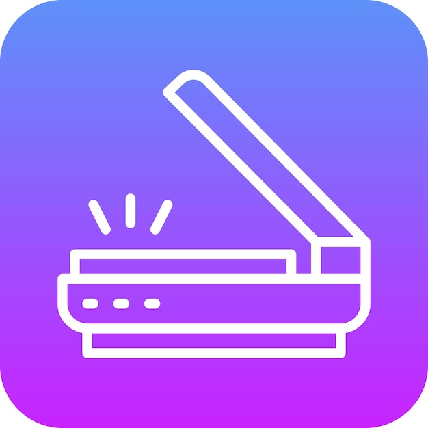 Ilustración del icono vectorial del escáner del conjunto de iconos de computadora y hardware