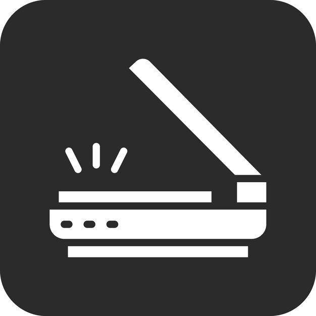 Ilustración del icono vectorial del escáner del conjunto de iconos de computadora y hardware
