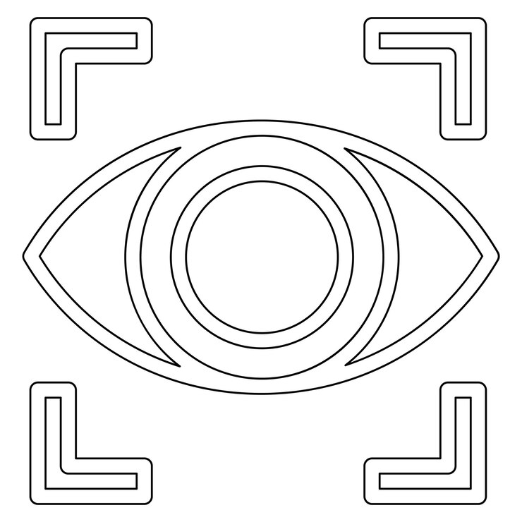 Vector ilustración del icono vectorial del escáner ocular del conjunto de iconos de tecnología