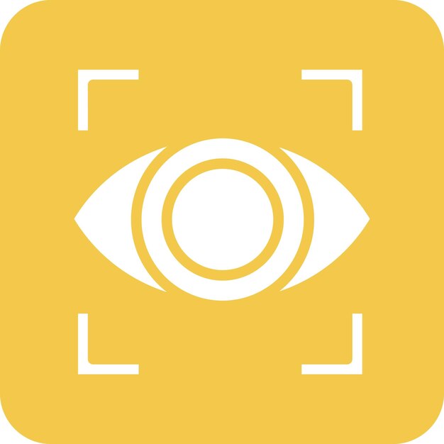 Ilustración del icono vectorial del escáner ocular del conjunto de iconos de tecnología