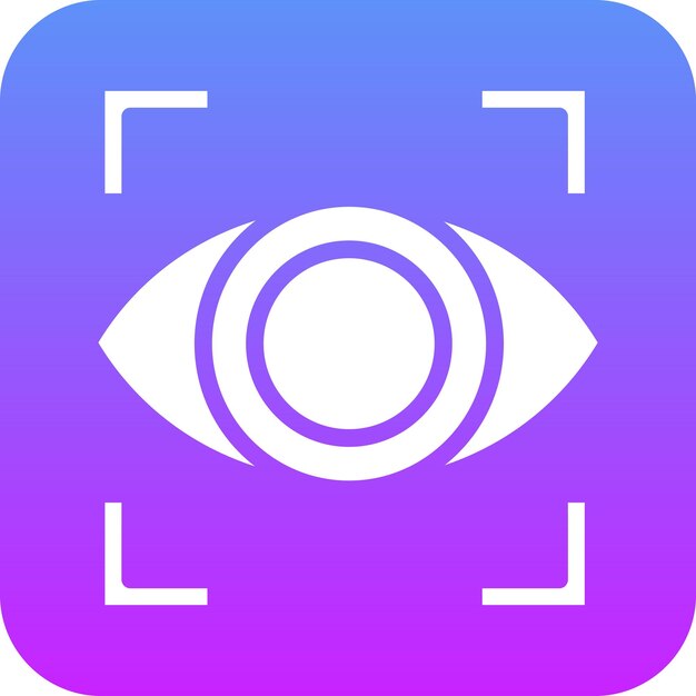 Ilustración del icono vectorial del escáner ocular del conjunto de iconos de tecnología