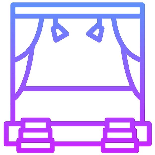 Ilustración del icono vectorial del escenario del conjunto de iconos de eventos de premios