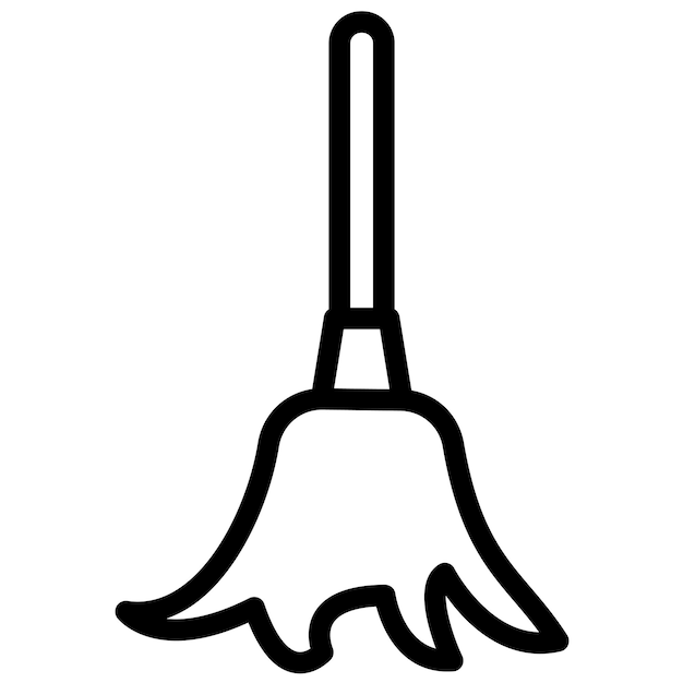 Ilustración del icono vectorial de la escoba del conjunto de iconos de herramientas