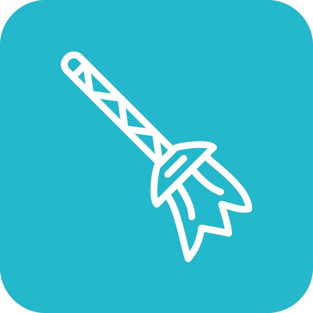 Ilustración del icono vectorial de la escoba del conjunto de iconos de otoño