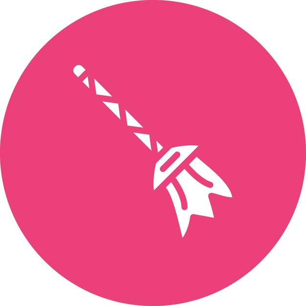 Ilustración del icono vectorial de la escoba del conjunto de iconos de otoño