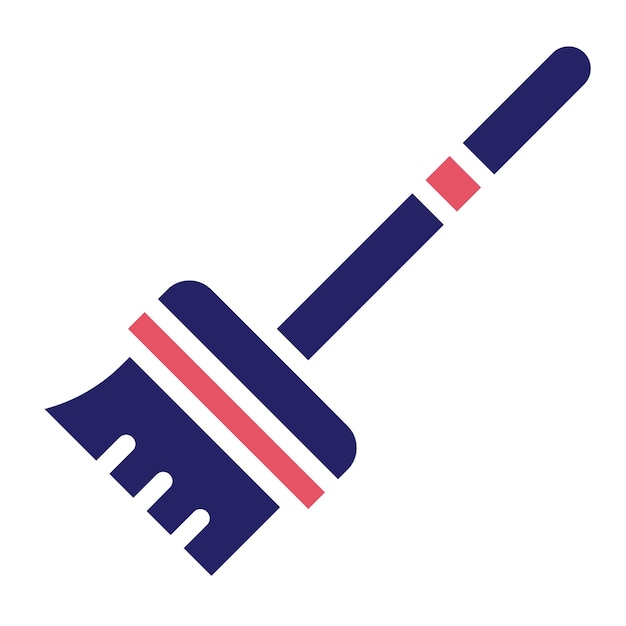 Ilustración del icono vectorial de la escoba del conjunto de iconos de la rutina de higiene