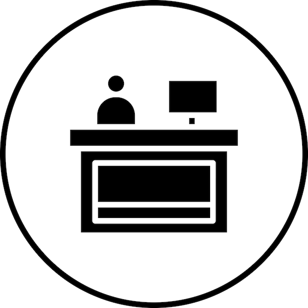 Ilustración del icono vectorial del escritorio del conjunto de iconos de la vida familiar