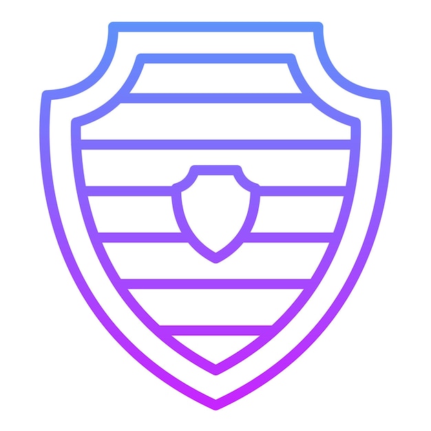 Ilustración de icono vectorial de escudo de acero de un conjunto de iconos medievales