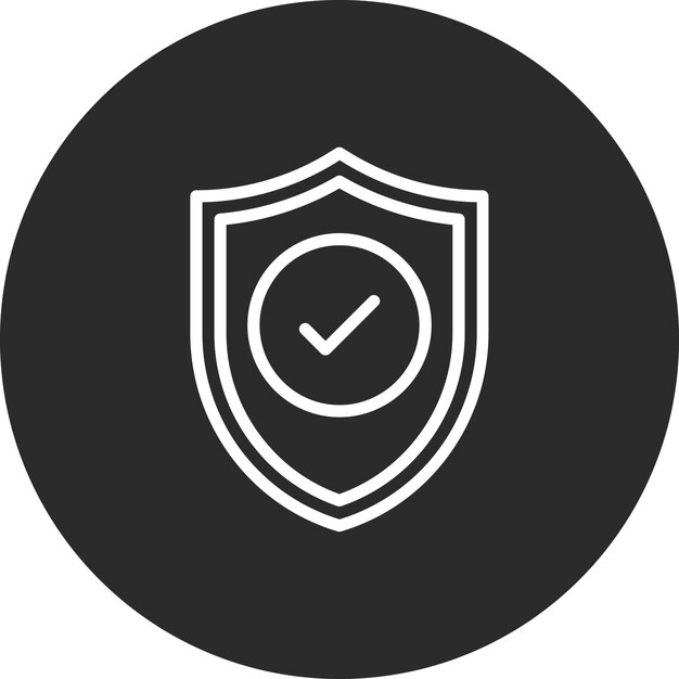 Ilustración del icono vectorial del escudo de seguridad del conjunto de iconos de protección y seguridad