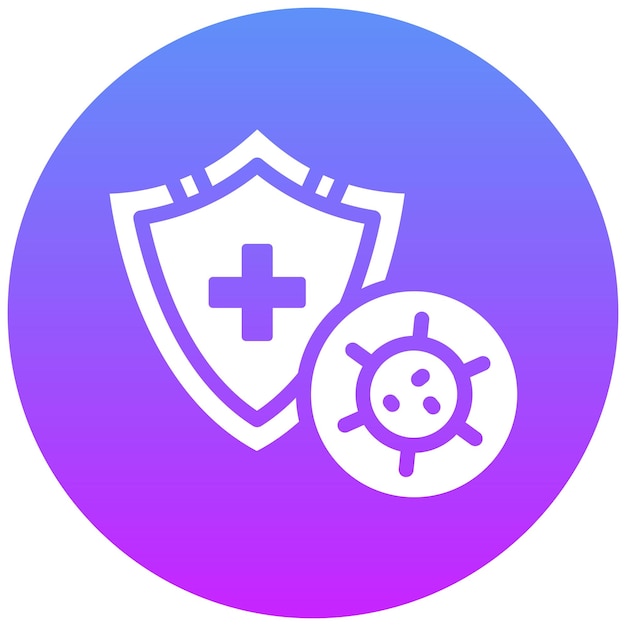 Ilustración del icono vectorial del escudo del sistema inmunológico del conjunto de iconos de enfermedades infecciosas