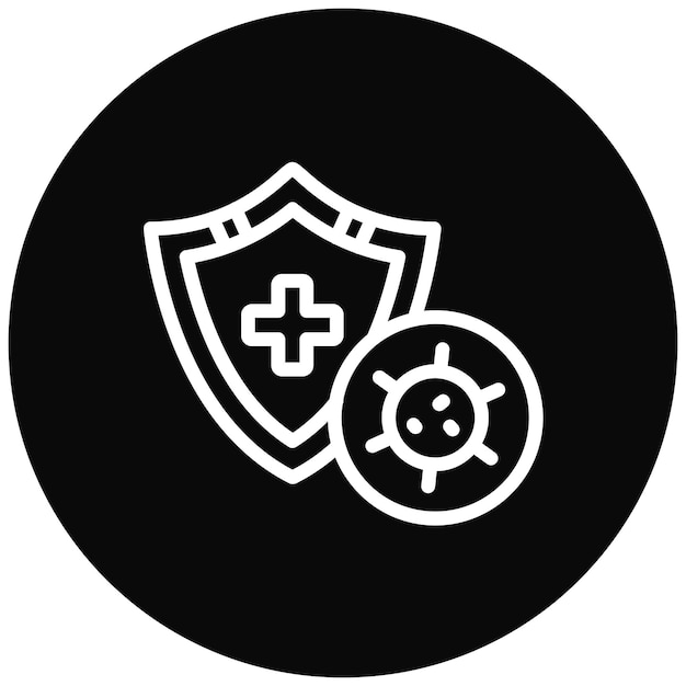 Ilustración del icono vectorial del escudo del sistema inmunológico del conjunto de iconos de enfermedades infecciosas