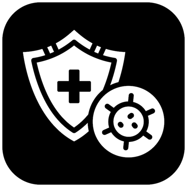 Ilustración del icono vectorial del escudo del sistema inmunológico del conjunto de iconos de enfermedades infecciosas