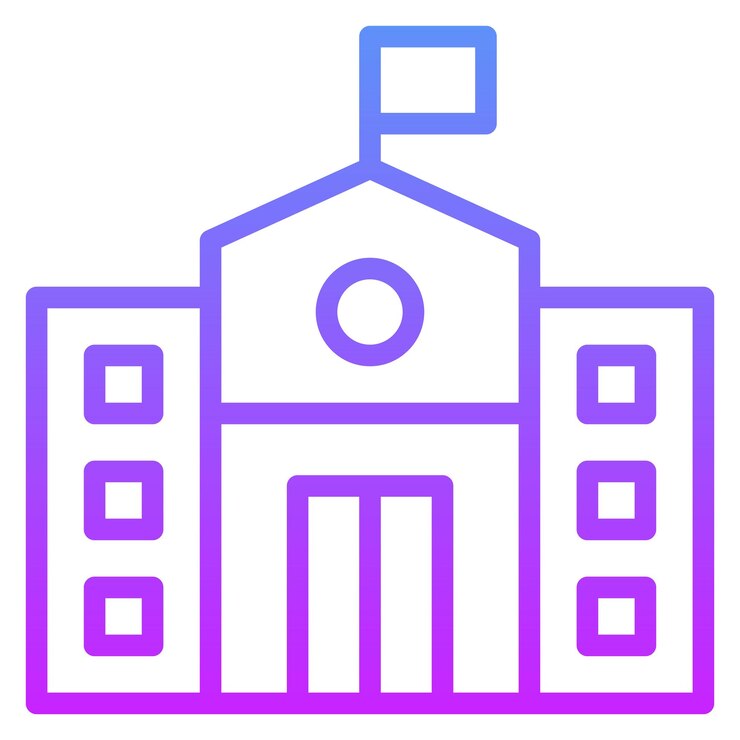 Vector ilustración del icono vectorial de la escuela del conjunto de iconos de educación