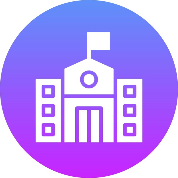 Ilustración del icono vectorial de la escuela del conjunto de iconos de educación