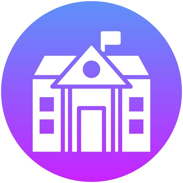 Ilustración del icono vectorial de la escuela del conjunto de iconos de literatura