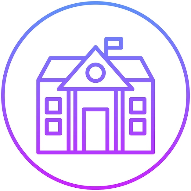 Ilustración del icono vectorial de la escuela del conjunto de iconos de literatura