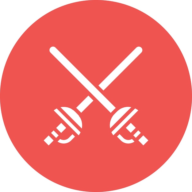 Ilustración del icono vectorial de esgrima deportiva del conjunto de iconos deportivos