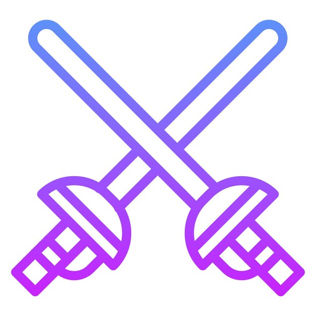 Ilustración del icono vectorial de esgrima deportiva del conjunto de iconos deportivos