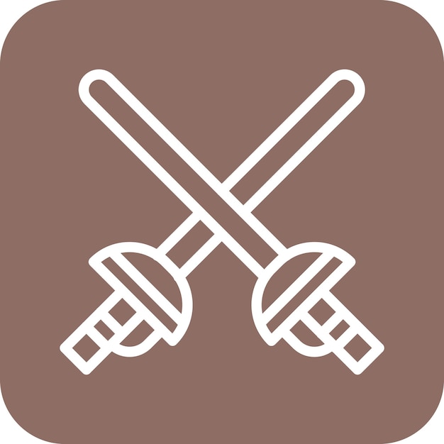 Ilustración del icono vectorial de esgrima deportiva del conjunto de iconos deportivos