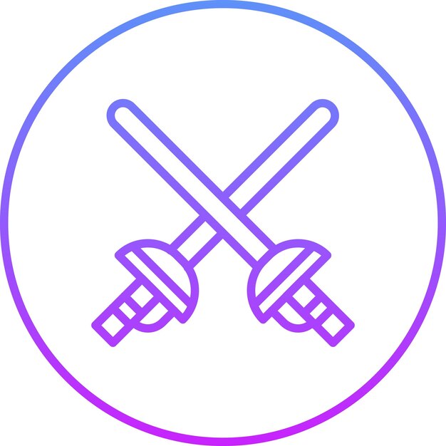 Ilustración del icono vectorial de esgrima deportiva del conjunto de iconos deportivos