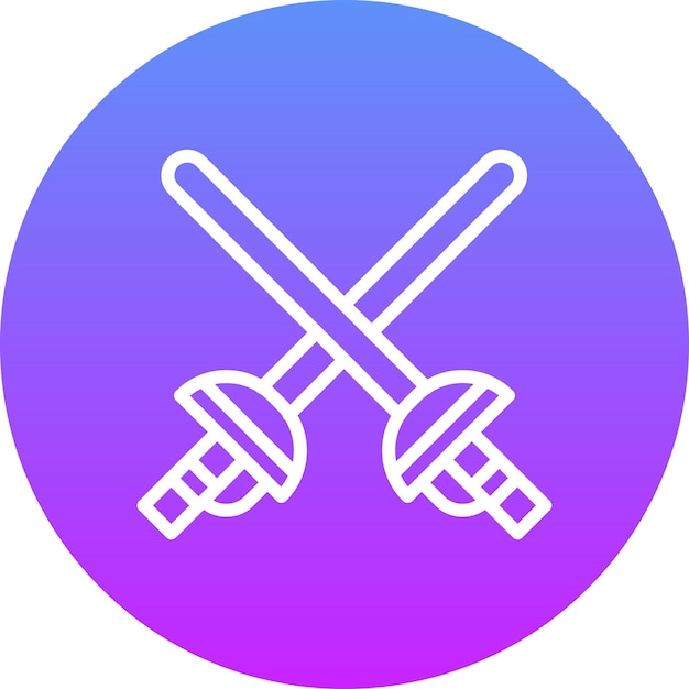 Ilustración del icono vectorial de esgrima deportiva del conjunto de iconos deportivos